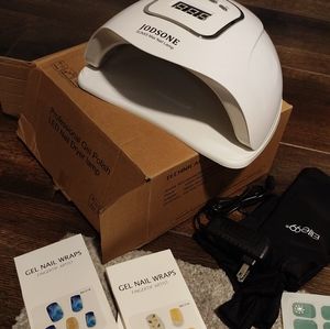 Led nails lamp with gel semicurad nails wraps